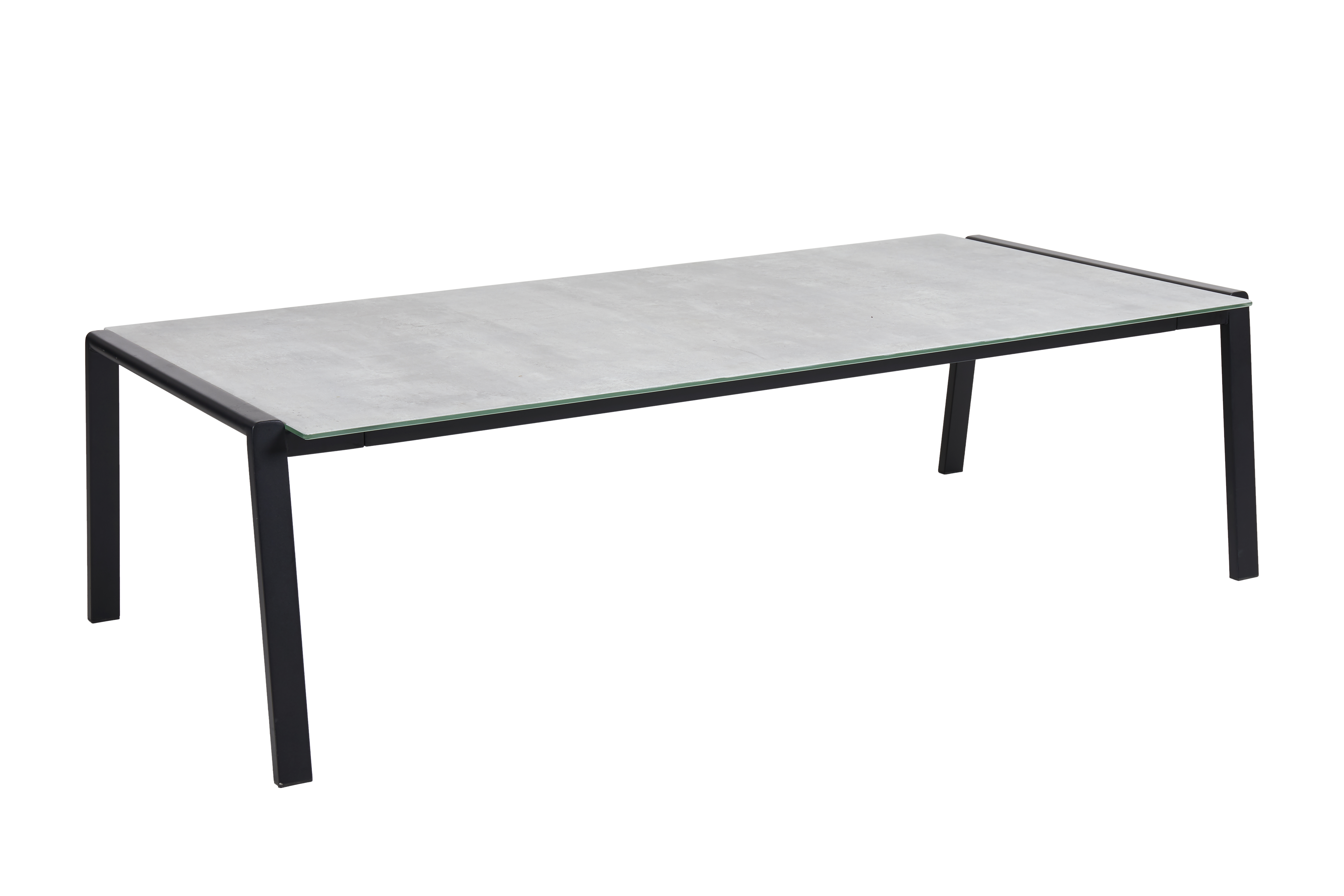 Esstisch, Konsole, Betontop, Metallgestell, Glaseinlage