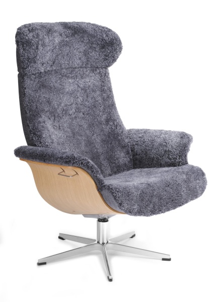Stuhl, Sessel, Polsterstuhl, Schaffelloptik, Bequemer Drehstuhl