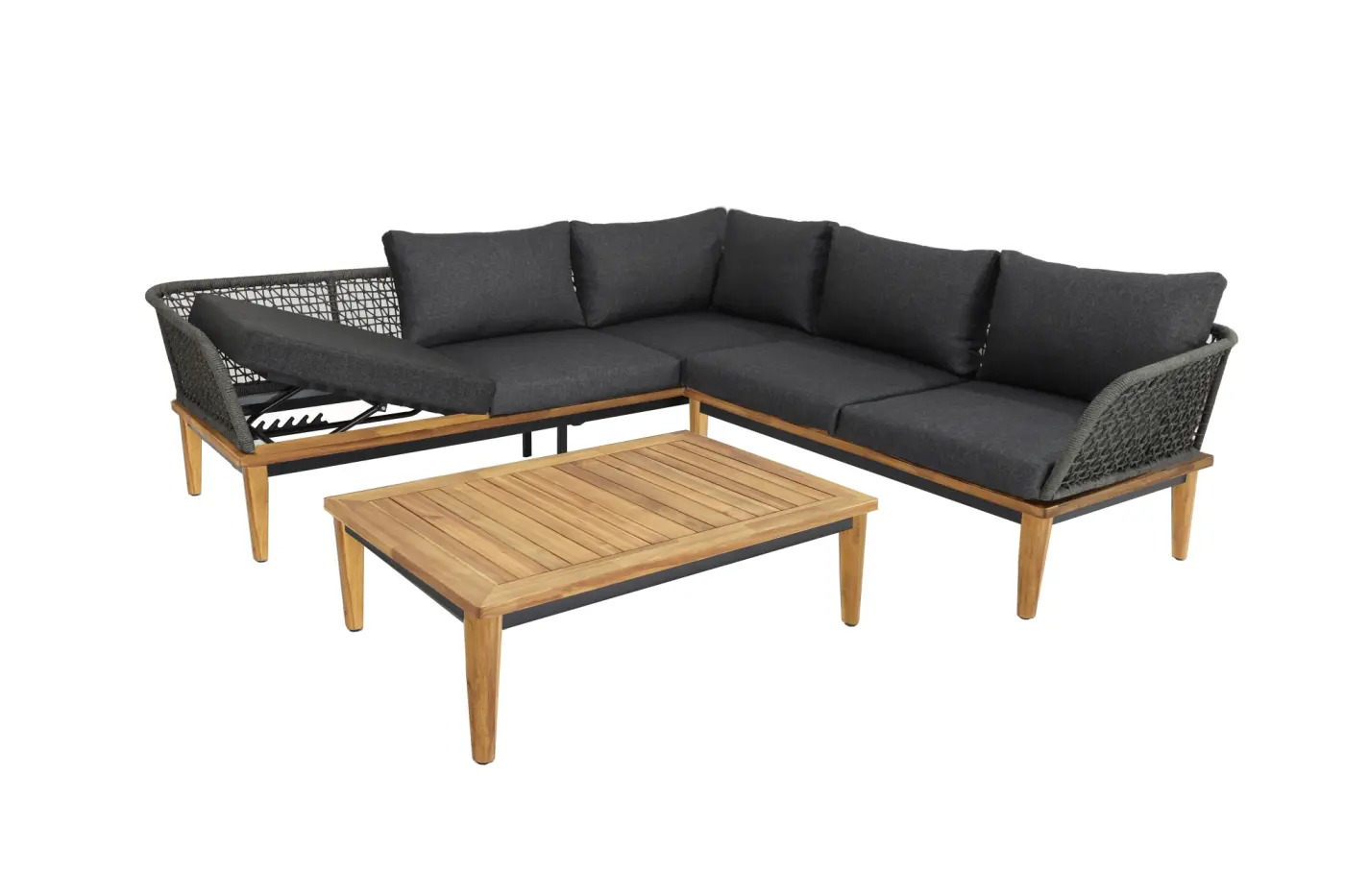 Gartenlounge Locarno, Eckvariante gross, AL hoch, Akazie ...