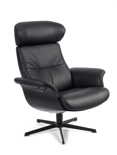 Sessel, Leistungsstuhl, Schwarz, Leder, Schwingsessel