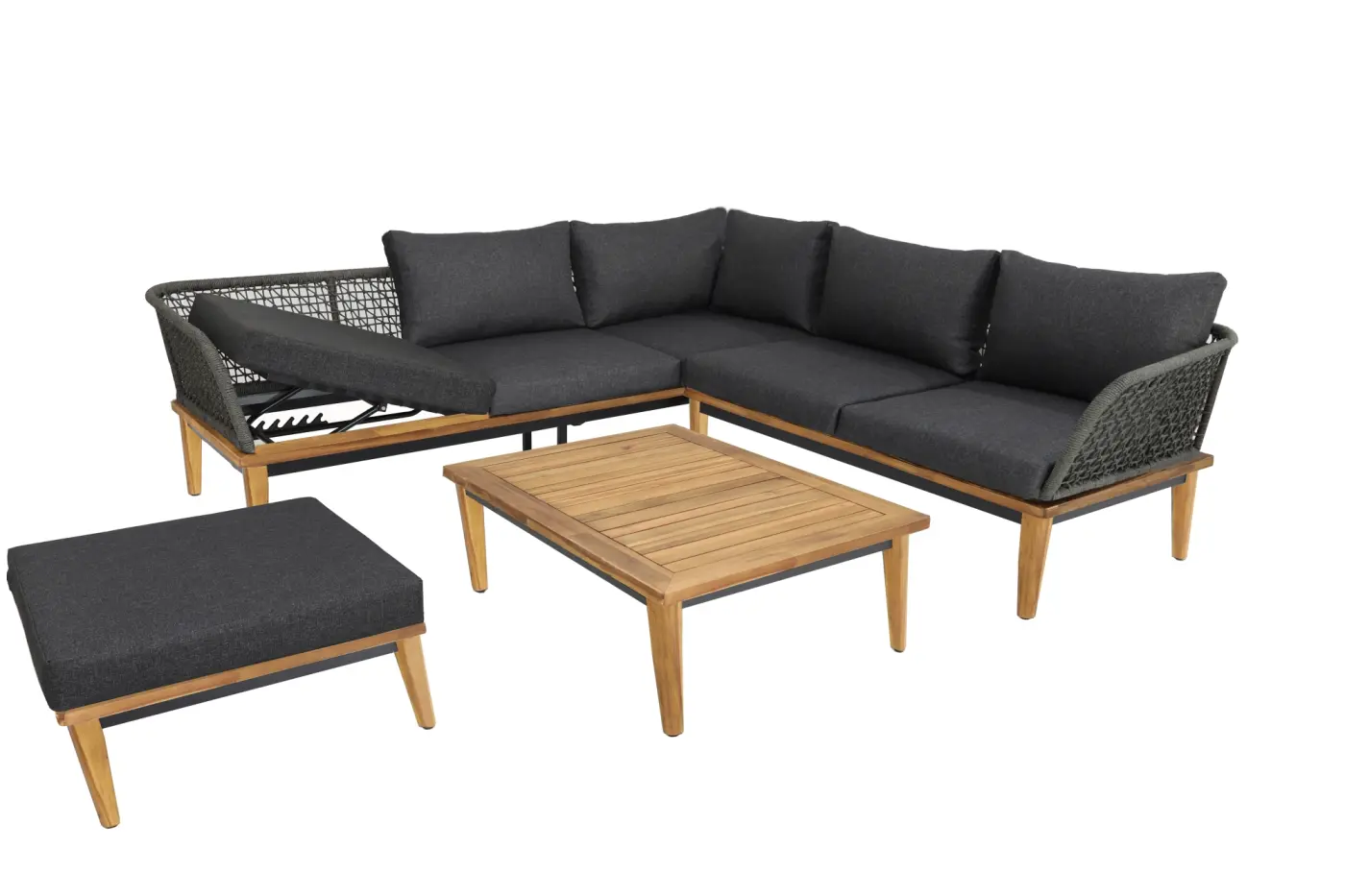 Gartenlounge Locarno, Eckvariante gross, AL hoch, Akazie ...