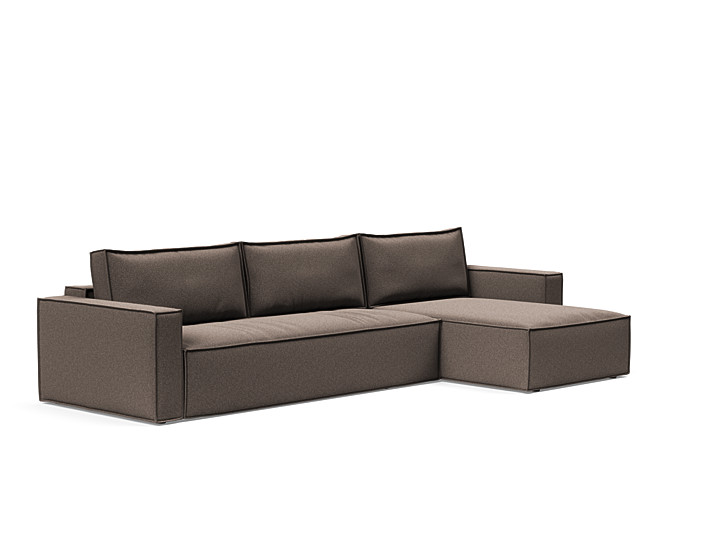 sofa, sectional, braun, Stoff, Kissen