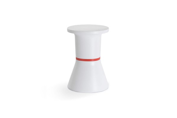 stuhl, hocker, weiß, runder, rotband